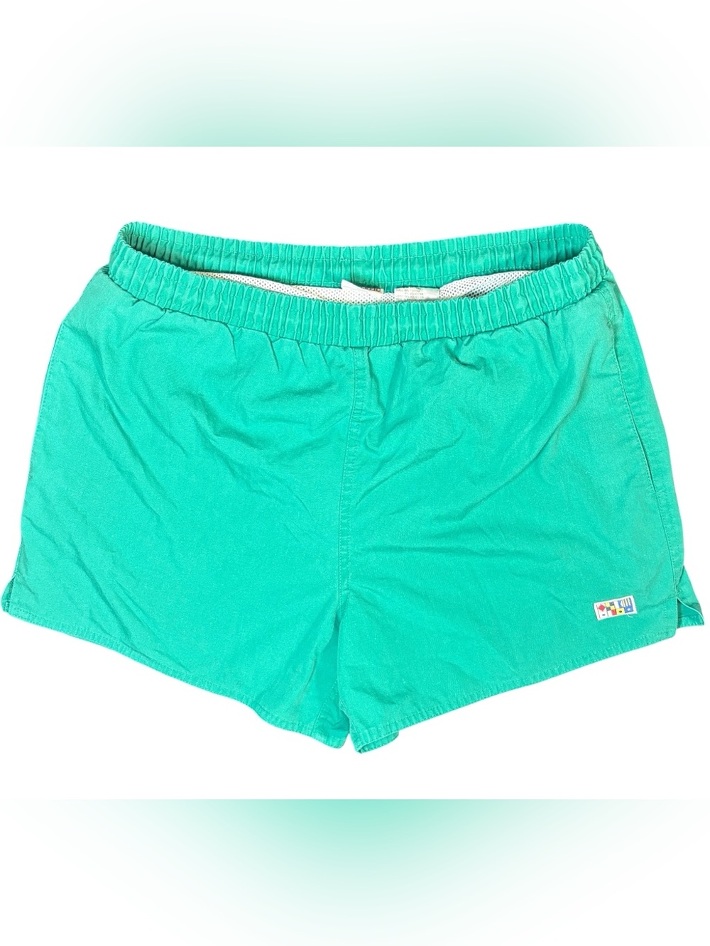 Vintage Athletic Works Teal Swim Trunks Medium Retro Beach Shorts